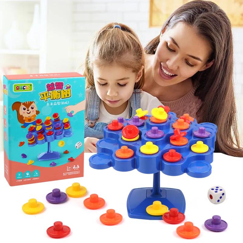 균형 나무 보드 게임 퍼즐 게임, 부모 자녀 상호 작용 몬테소리 교육 쌓기 장난감 학습 선물